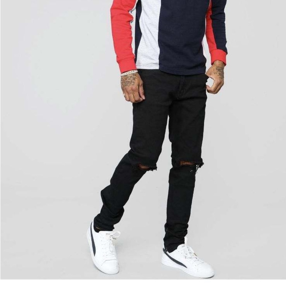 Men Fashion Nova Jeans Black sz 40